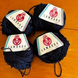 Lambada black variegated cotton blend yarn bundle of four